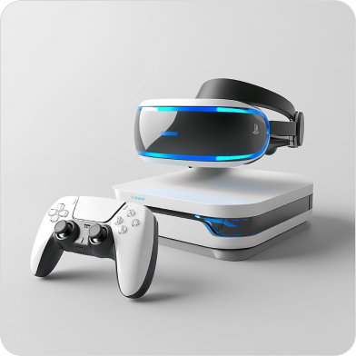 VR headset and controllers